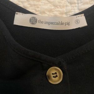 the impeccable pig black romper with elastic/jogger type leg